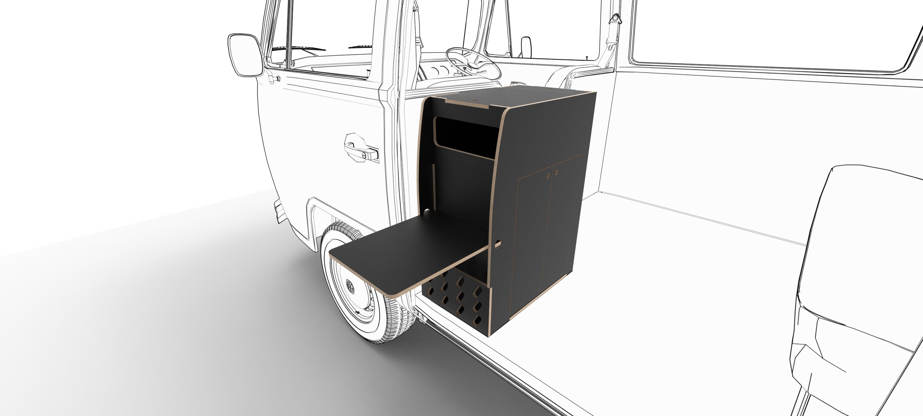 VW Kombi Camper Fitout Island Unit