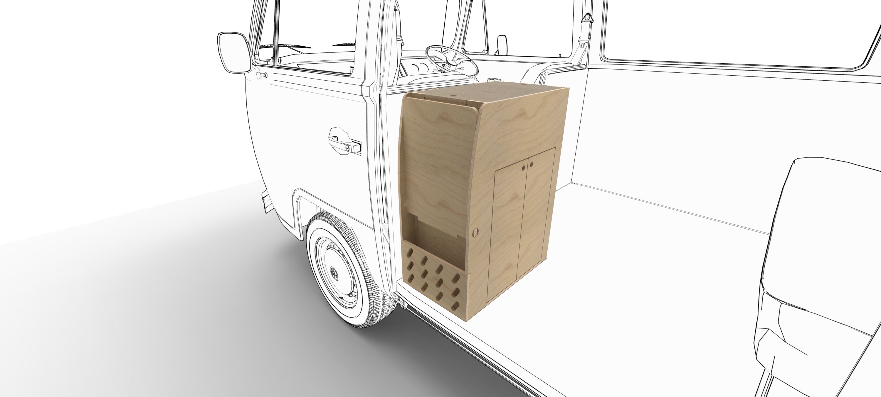 VW Kombi Camper Fitout Island Unit