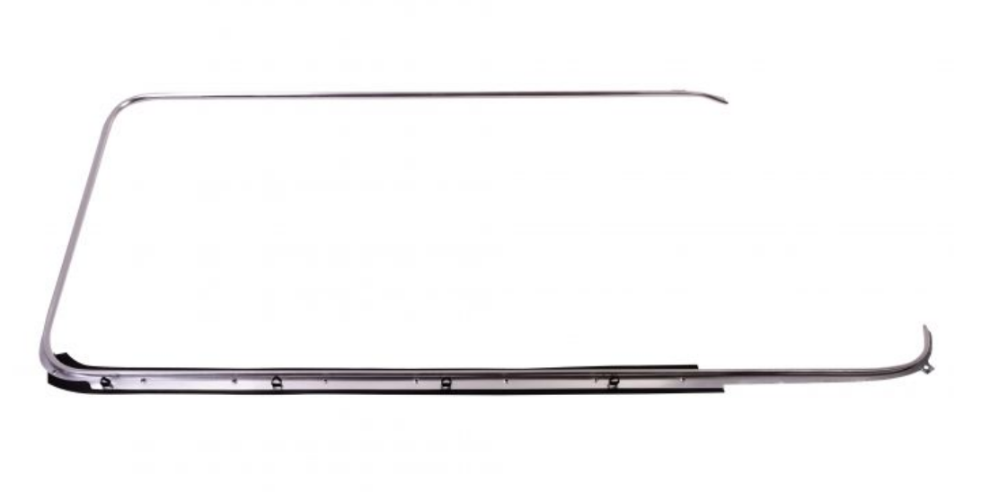 VW Kombi Front Door Chrome Trim and Scraper Right