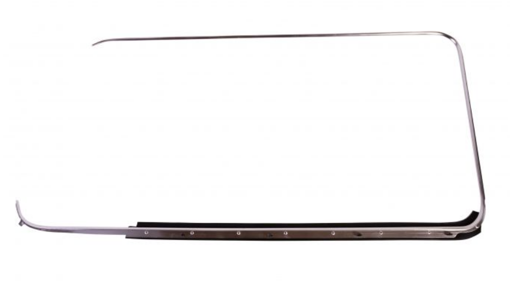 VW Kombi Front Door Chrome Trim and Scraper Left