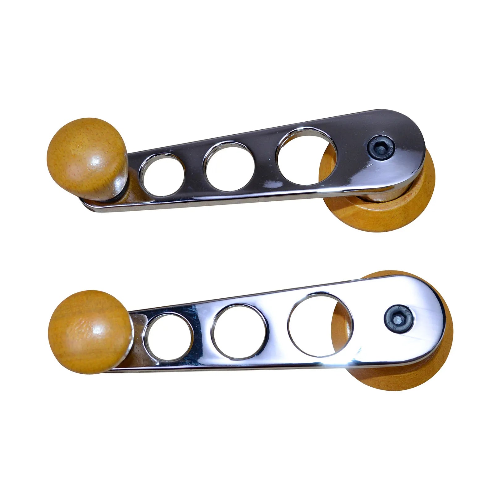 VW T3 Kombi Window Winder Handles Chrome with Wooden Knob Pair