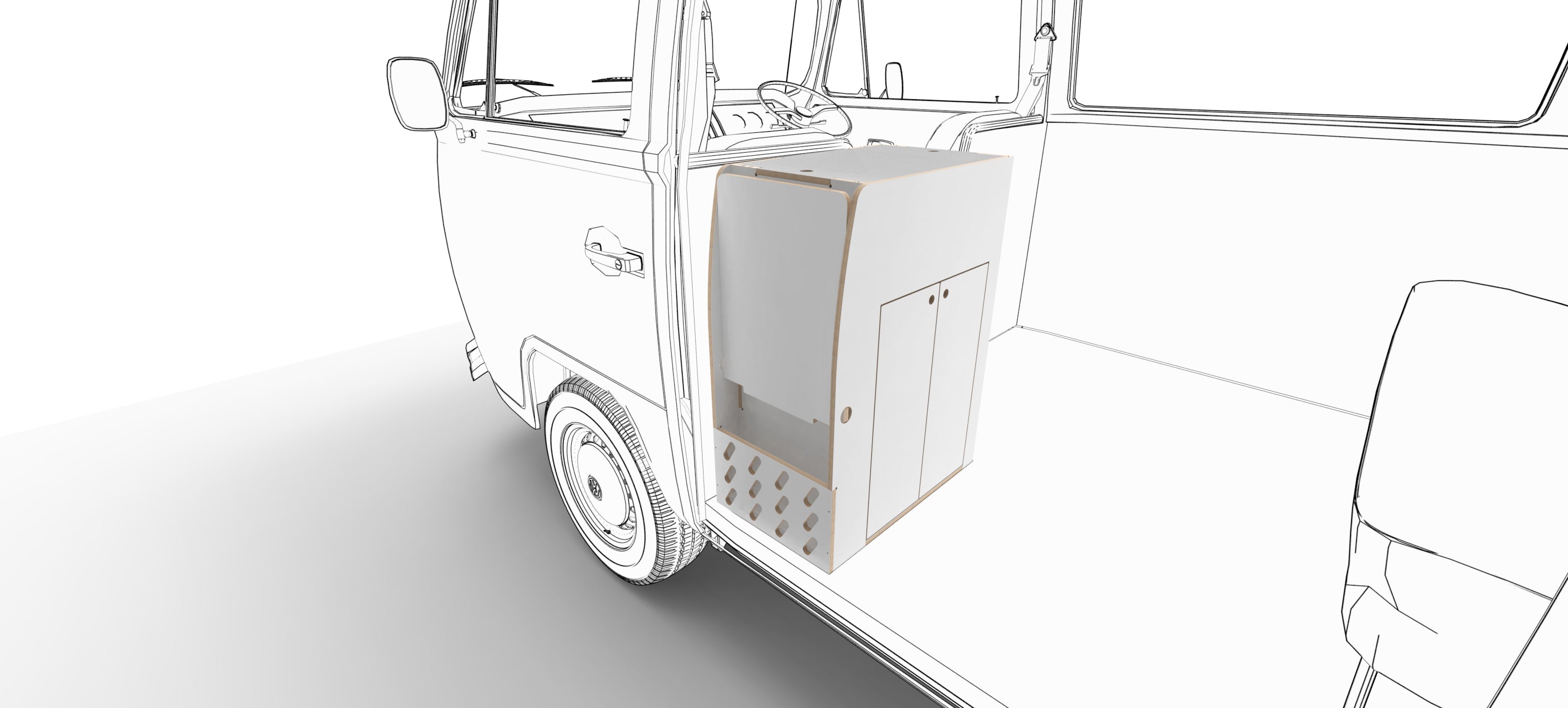 VW Kombi Camper Fitout Island Unit