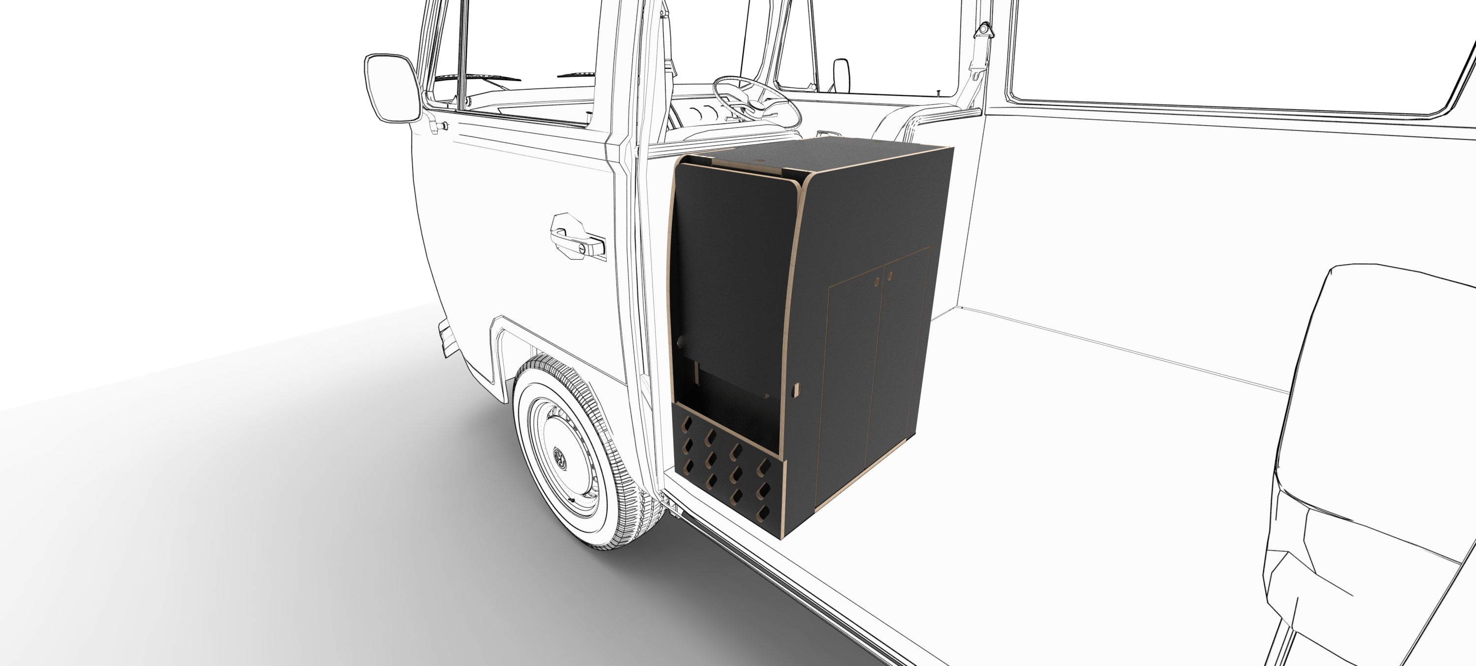 VW Kombi Camper Fitout Island Unit