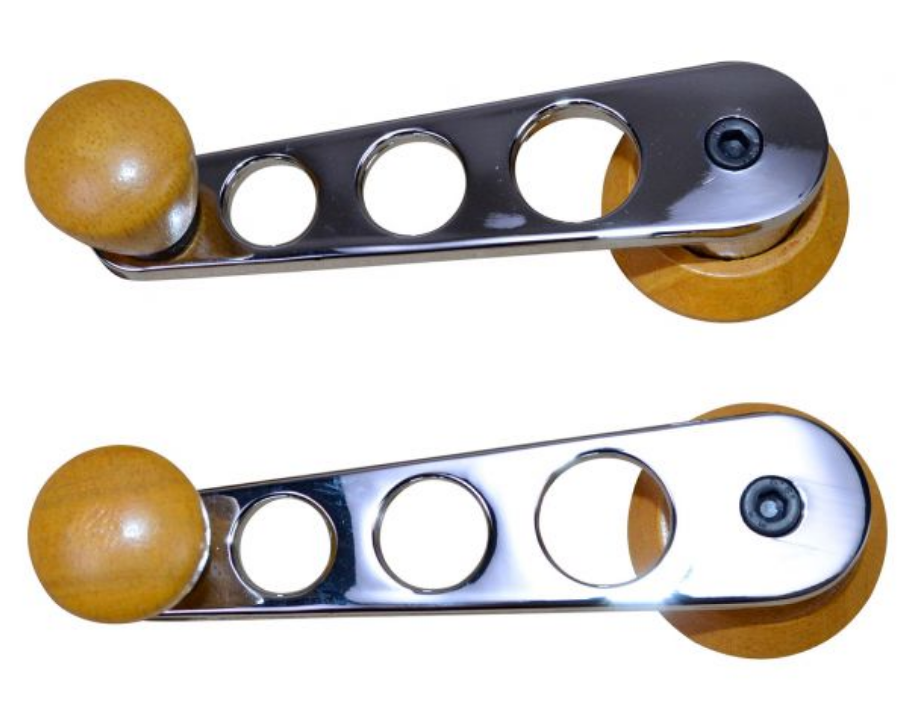 VW Kombi and Beetle Window Winder Handles Wood and Chrome